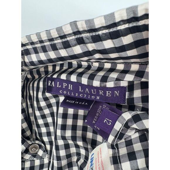 Ralph Lauren Collection Runway 2000 Silk Pearl Snap Button Up Shirt Top Gingham - Picture 14 of 16